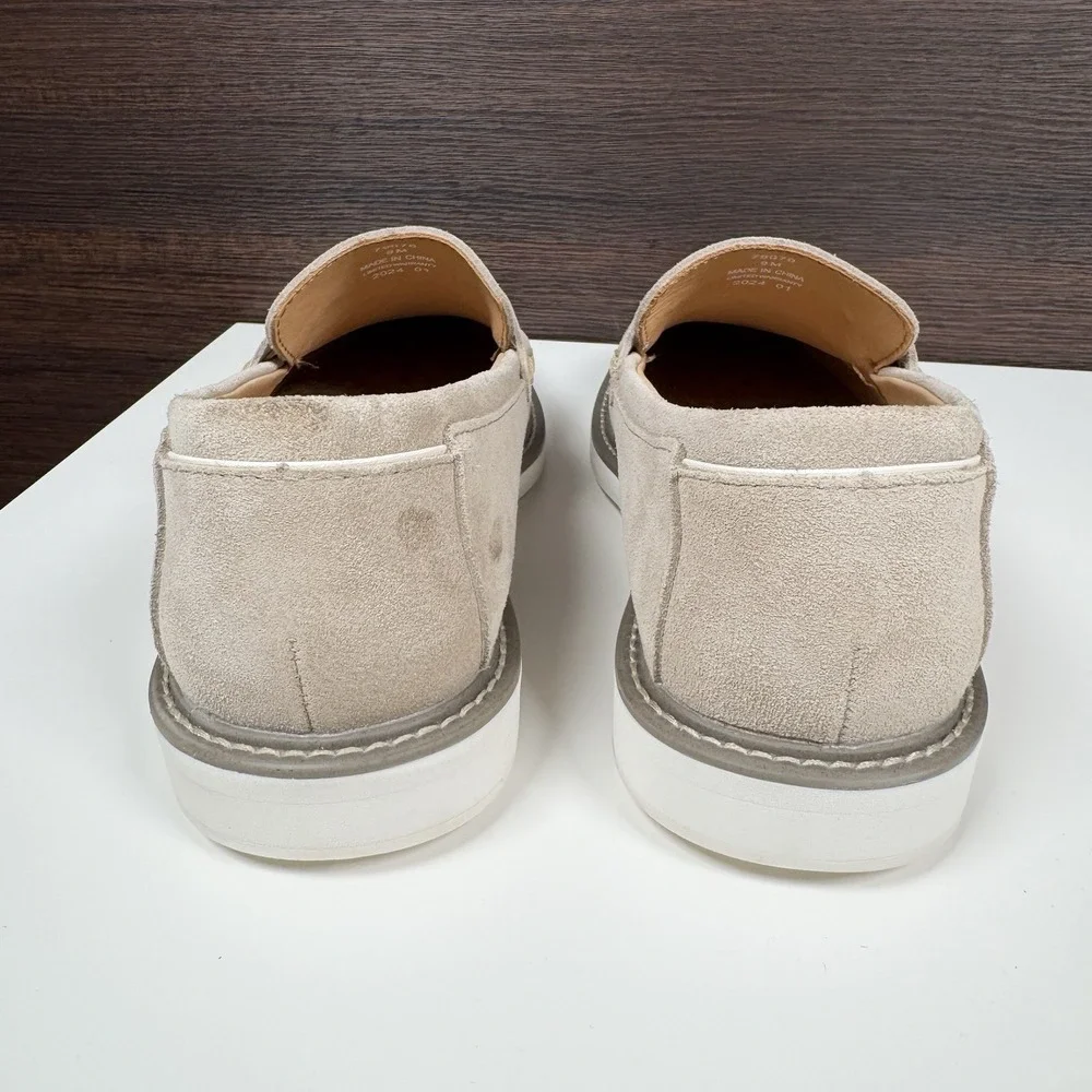 FootJoy Suede Penny Loafers Beige Taupe HybridPlus Bio 9 M - Unused Read 79076